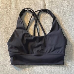 P'tula Black Sports Bra with Criss-Cross Straps and Supportive Band